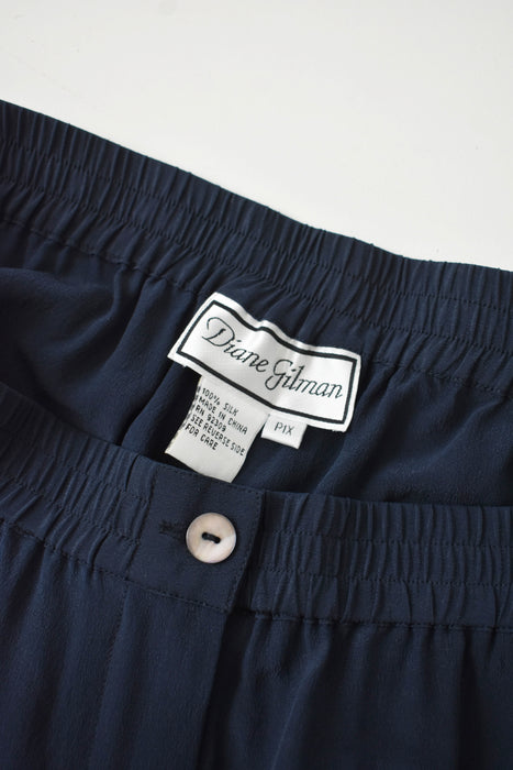 Navy Silk Lounge Pants (xl)