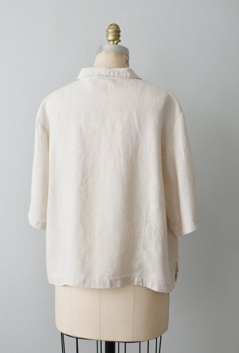 Ecru Linen Button Up (xl)