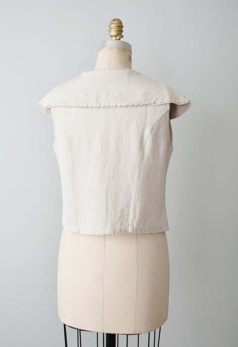 Embroidered Linen Top (m)