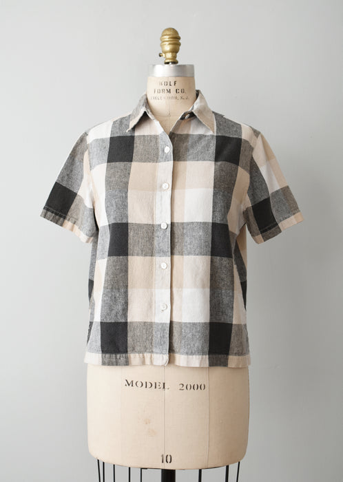 Linen Check Button Up (m)