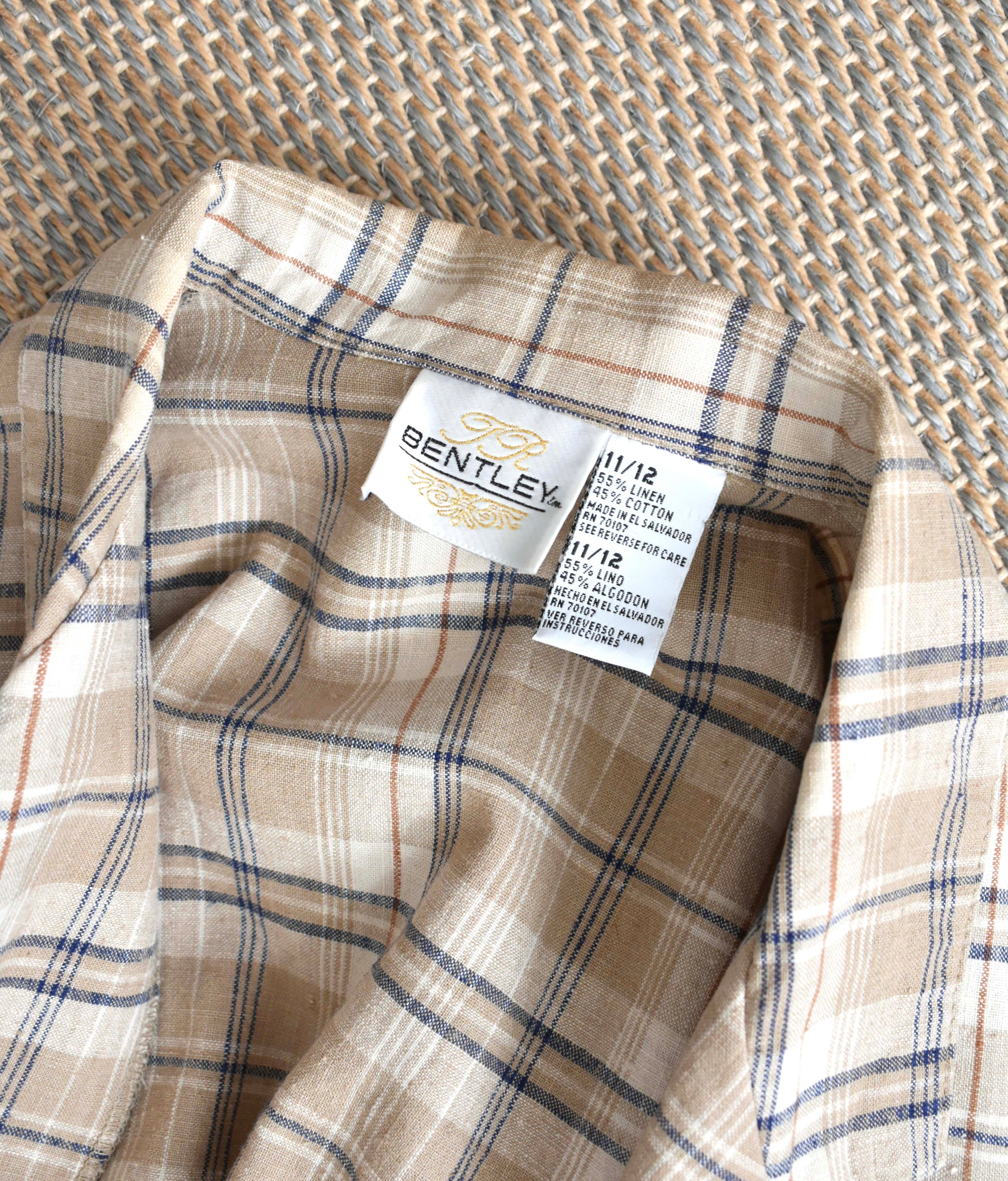 Linen Plaid Double Sided Jacket