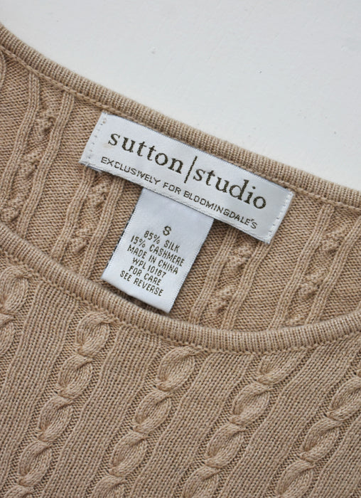 Cashmere Silk Cable Knit Tee (s)