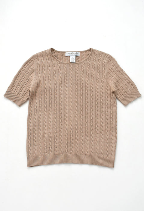 Cashmere Silk Cable Knit Tee (s)
