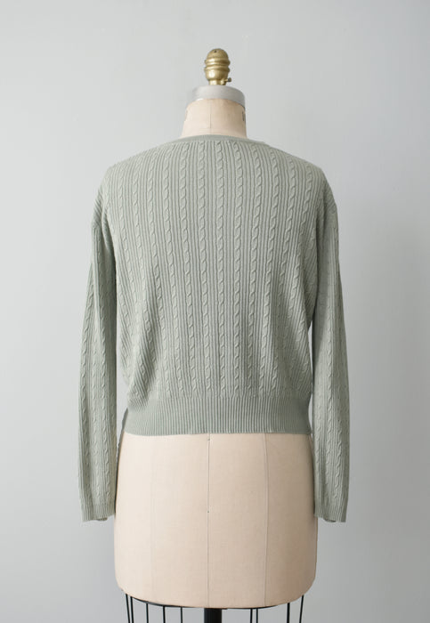 Sage Silk Cardigan (m)