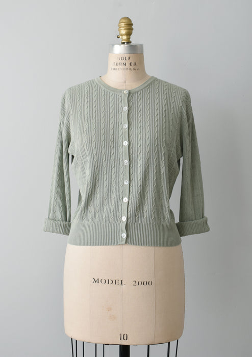 Sage Silk Cardigan (m)