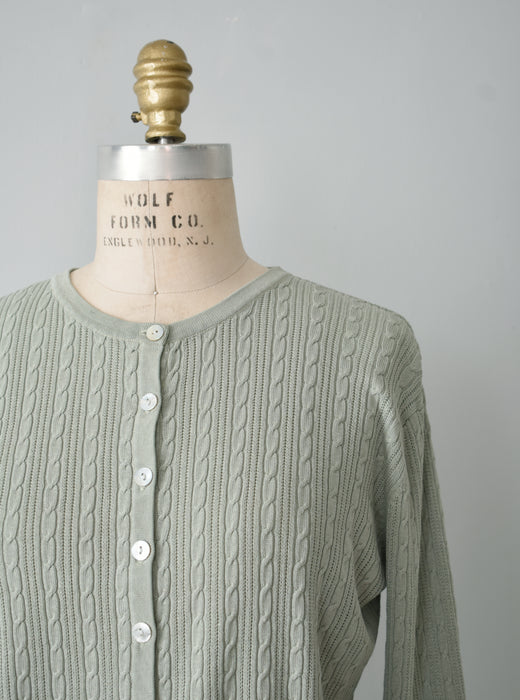 Sage Silk Cardigan (m)