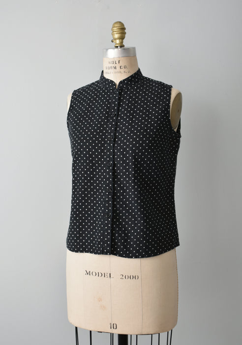 Polka Dot Linen Button Up (s/m)