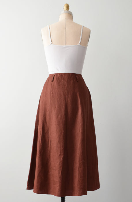 vintage sienna linen skirt (l)