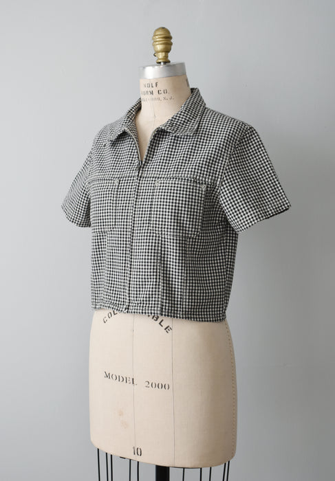 Cropped Gingham Top (s)