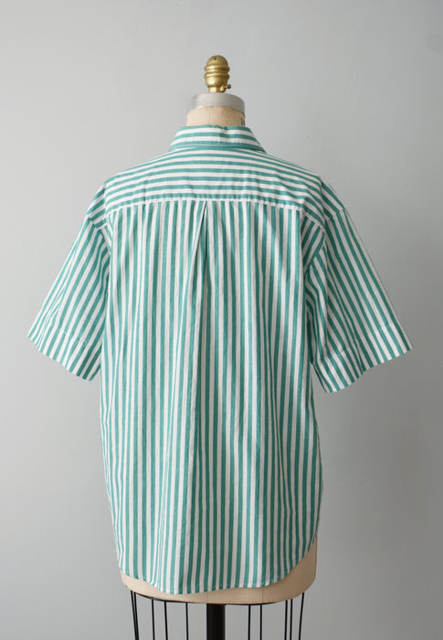 Viridian Stripe Button Up (l)