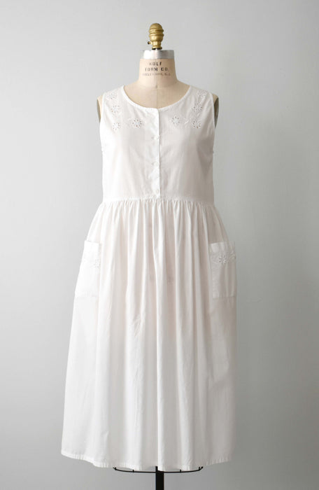 White Eyelet Cotton Dress (m)