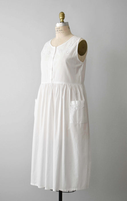 White Eyelet Cotton Dress (m)