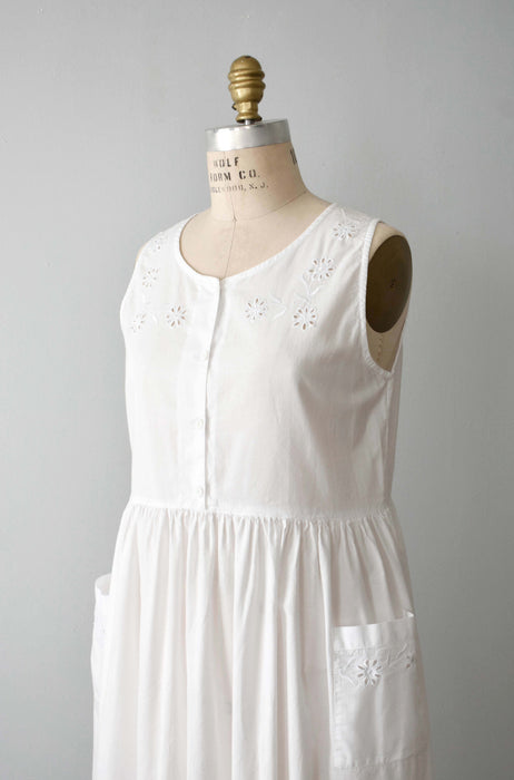White Eyelet Cotton Dress (m)