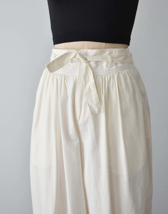 Cream Cotton Barrel Pants (m)