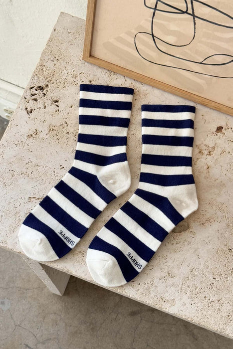 Wally Socks / Navy Stripe