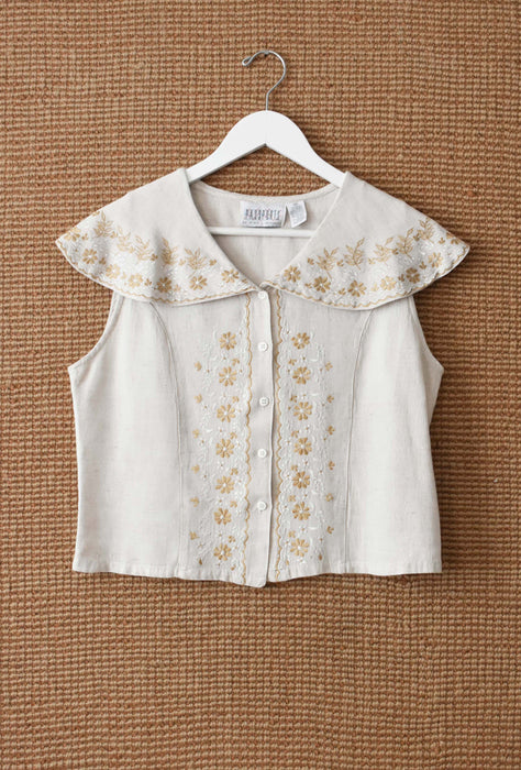 Embroidered Linen Top (m)
