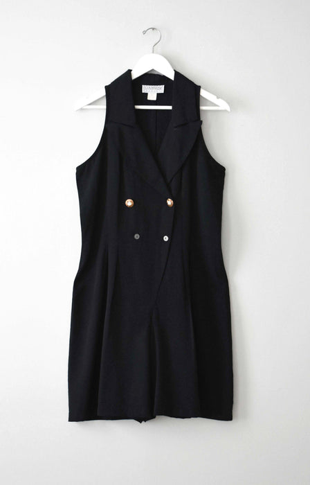 Black Collared Romper (m/l)
