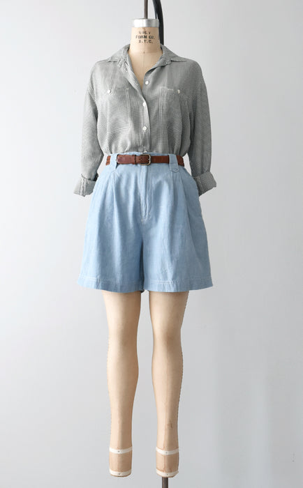 vintage chambray cotton shorts (m/l)