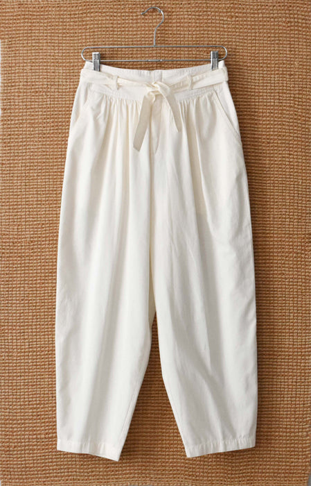 Cream Cotton Barrel Pants (m)