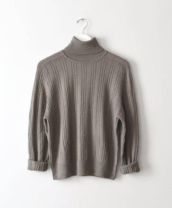 vintage taupe merino sweater (m)