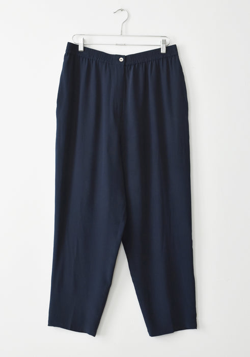 Navy Silk Lounge Pants (xl)
