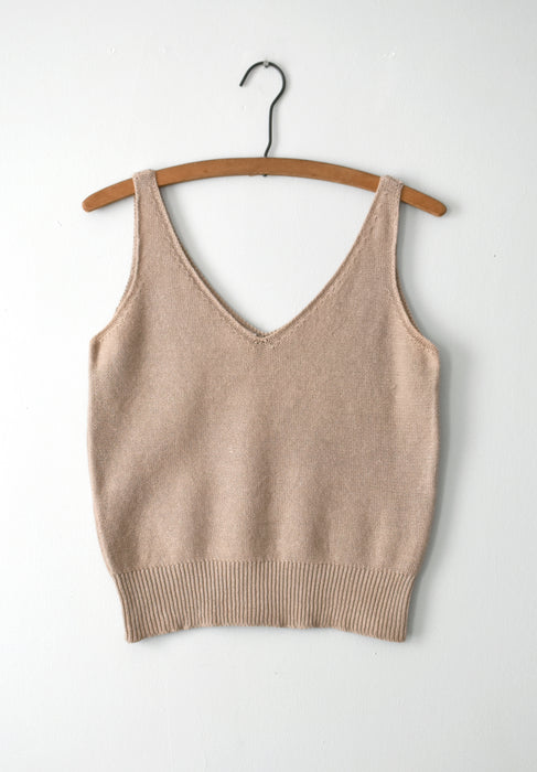 Beige Cotton Knit Tank (s)