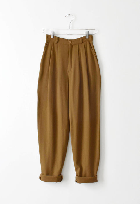 vintage ochre wool trousers (xs)