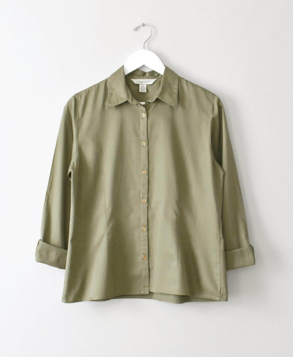 vintage khaki button down shirt (s/m)