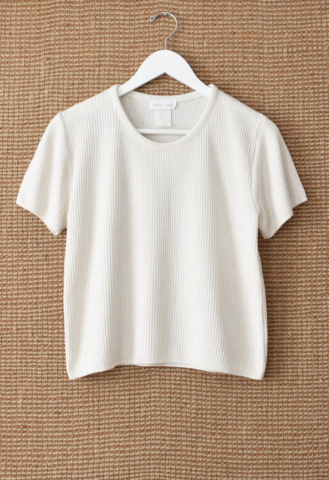 Ivory Rib Knit Tee (m)