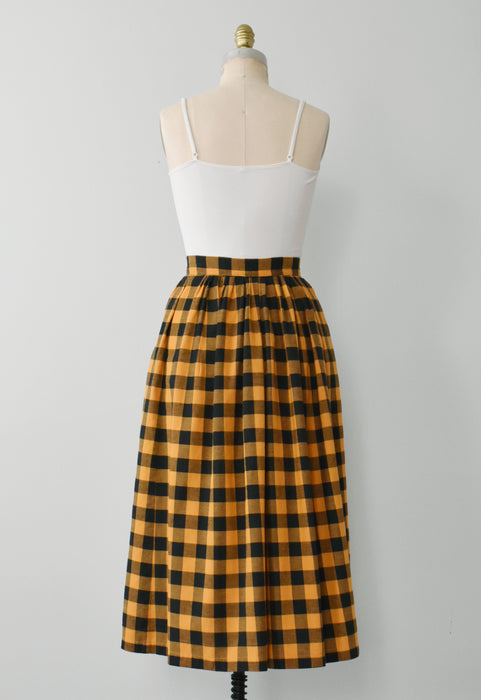 vintage check print skirt - Improv Goods