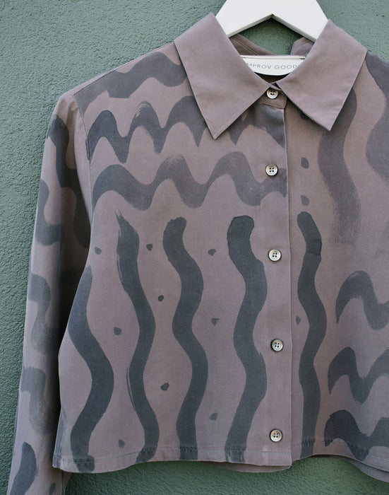 hand-painted vintage silk shirt 01 - Improv Goods