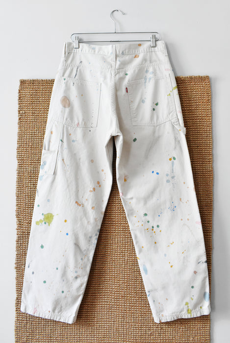 hand-painted vintage Levis utility pants - Improv Goods