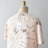 hand-painted vintage silk shirt | abstract lines - Improv Goods