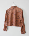 hand-painted vintage silk shirt | oak madder - Improv Goods