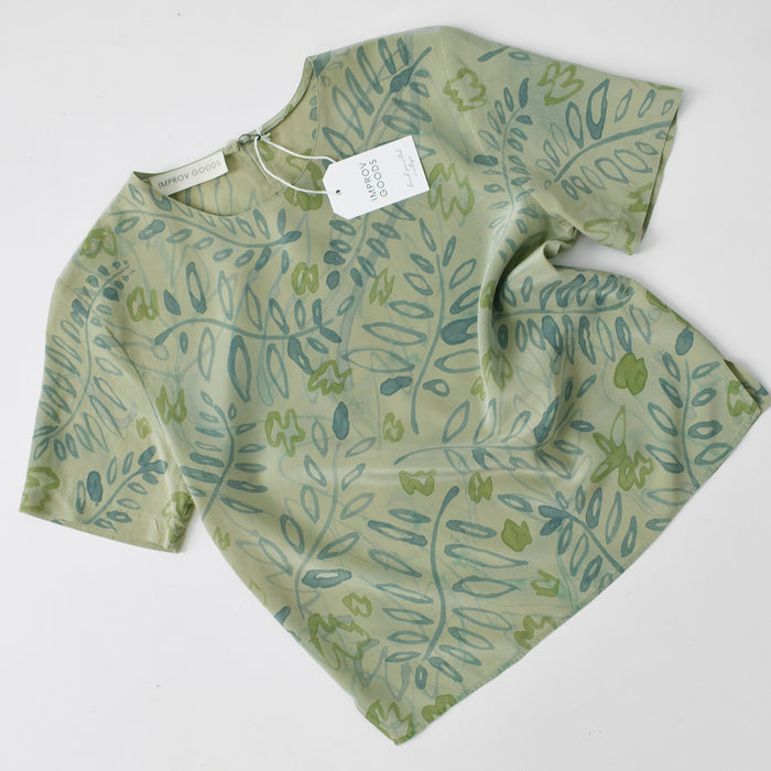 hand-painted vintage silk shirt | ivy - Improv Goods