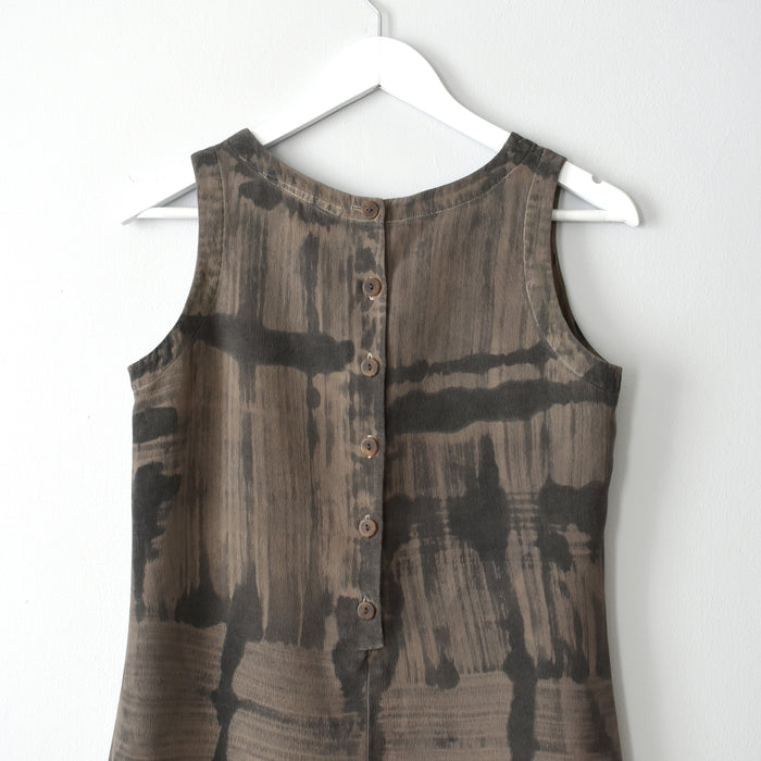 hand-painted vintage silk dress 01 - Improv Goods