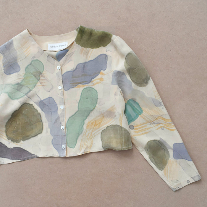 hand-painted vintage silk shirt 06 - Improv Goods