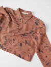 hand-painted vintage silk shirt | oak madder - Improv Goods
