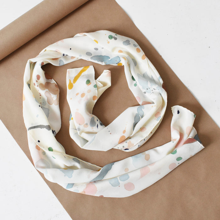 hand-painted vintage silk scarf - Improv Goods