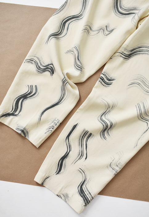 hand-painted vintage silk pants | brushstroke - Improv Goods
