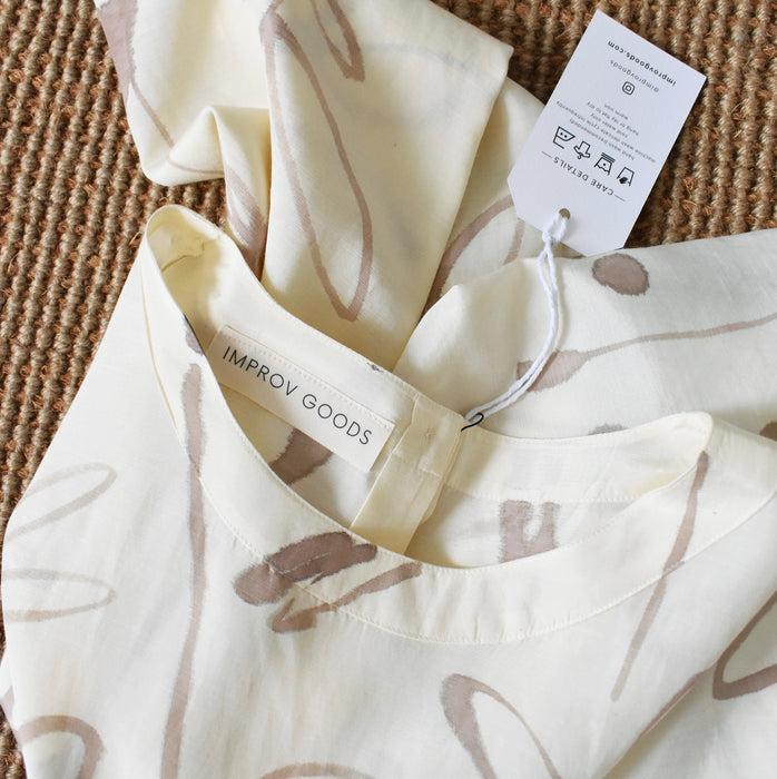 hand-painted vintage silk shirt | botanic - Improv Goods