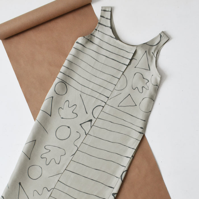 hand-painted vintage silk dress - Improv Goods
