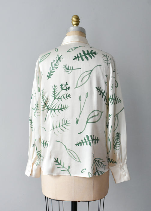 hand-painted vintage silk shirt #6 - Improv Goods